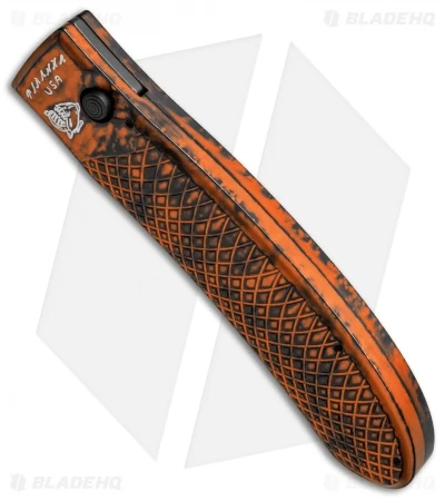 Piranha Toxin Automatic Knife Orange (3.75" Black) Piranha Toxin Automatic Knife Orange (3.75" Black) -Adventure Knife Shop piranha toxin orange tactical ser bottom cm