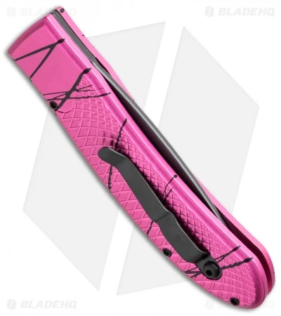 Piranha Toxin Automatic Knife Pink (3.75" Black) Piranha Toxin Automatic Knife Pink (3.75" Black) -Adventure Knife Shop piranha toxin pink tactical ser side cm