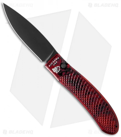 Piranha Toxin Automatic Knife Red (3.75" Black) Piranha Toxin Automatic Knife Red (3.75" Black) -Adventure Knife Shop piranha toxin red tactical plain cm