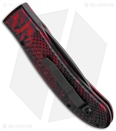 Piranha Toxin Automatic Knife Red (3.75" Black) Piranha Toxin Automatic Knife Red (3.75" Black) -Adventure Knife Shop piranha toxin red tactical ser side cm 1