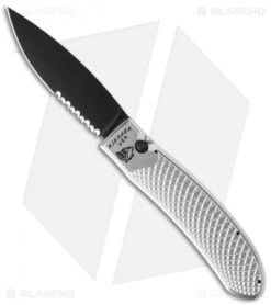 Piranha Toxin Automatic Knife Silver (3.75" Black Serr)