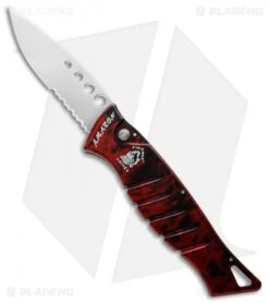 Piranha Amazon Automatic Knife Red (3.45" Mirror Serr)