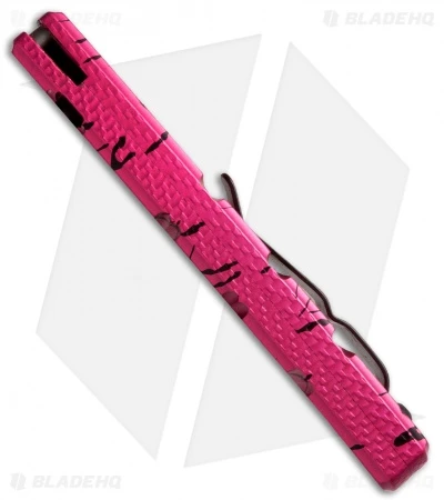 Piranha Virus Automatic Knife Pink Tactical (3.25" Black Serr) Piranha Virus Automatic Knife Pink Tactical (3.25" Black Serr) -Adventure Knife Shop piranha virus pink tactical spine