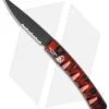 Piranha Virus Automatic Knife Red Marble Tactical (3.25" Black Serr)